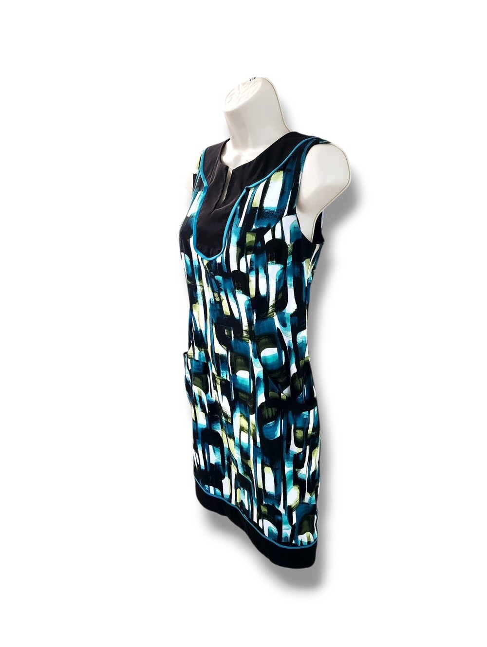 AGB Vintage Sleeveless Geometric Shift Dress w/ Pockets  | 6 - Picture 9 of 9